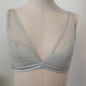 Silvery mesh and satin  bra medium